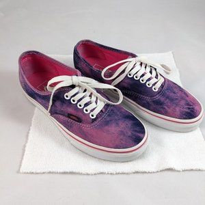 Vans Classic Authentic Shoes Sneakers Women's 8.5 Pink Purple Tie Dye Acid Wash
